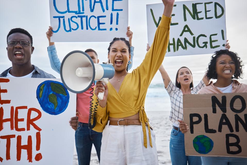 Students protesting for climate justice