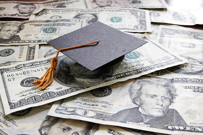 Mortar board on US bills