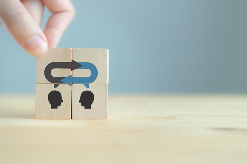 Blocks showing two-way communication