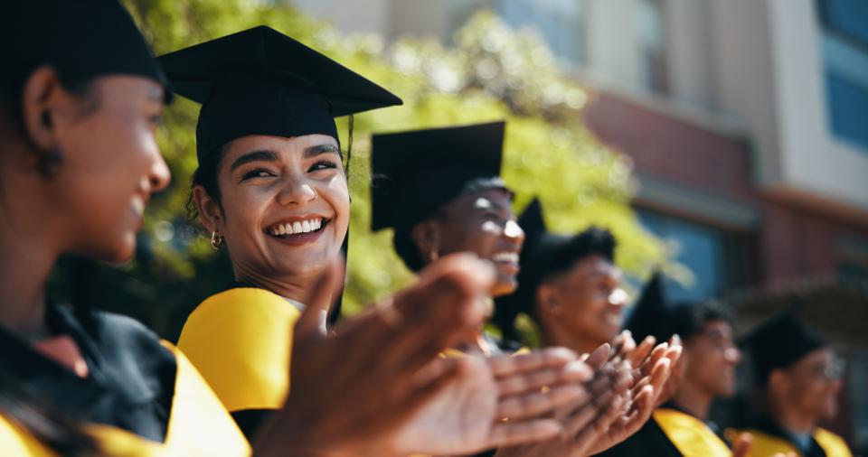 Students celebrating their graduation