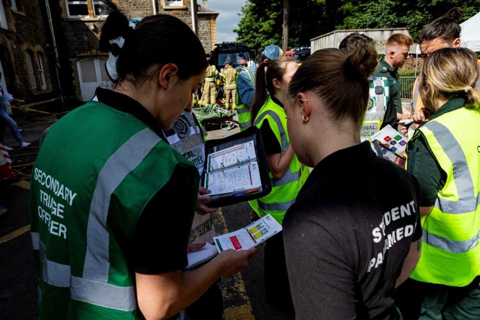 A team of medics working together on a project