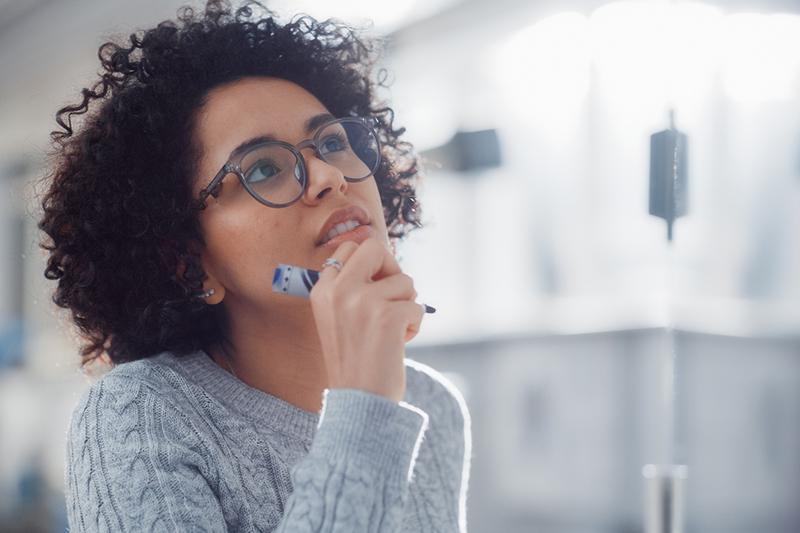 Young woman looking thoughtful