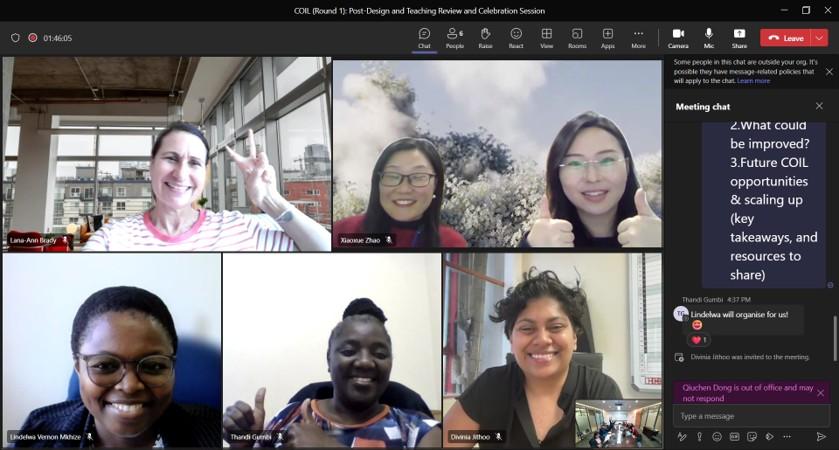 Participants of a COIL project smiling to camera