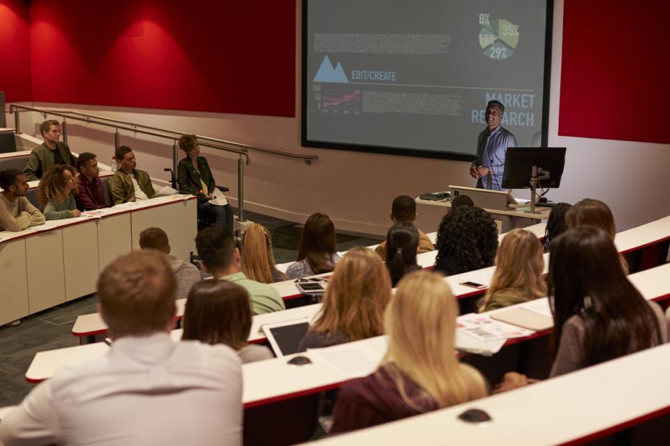 A lecture hall full of students