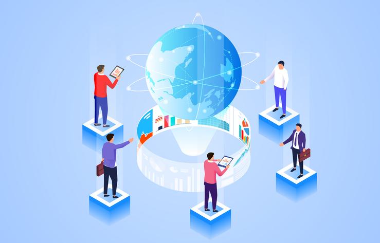 An illustration of international research collaborations