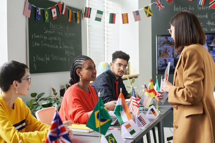 Students in an international classroom