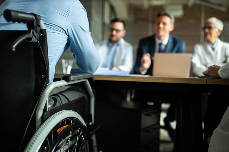 Candidate in wheelchair in job interview