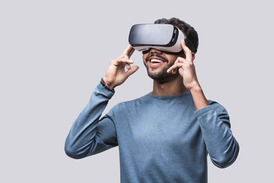 A man using a VR headset