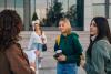 University students standing outside campus