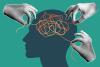 An illustration of hands untangling threads in someone's head