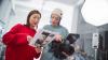 Two film students working on a project together