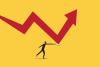 A graph is volleyed upwards by a tennis racquet-wielding figure