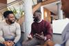 Black academics talk in a circle