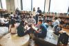 Students sitting together in the library